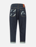 Jeans cropped fit stampa monogramma EVISU