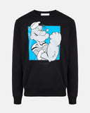 FELPA POPEYE NERA CON LOGO HERITAGE